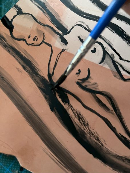 Painting. Verginale. Leather accessory brand. Hand painting